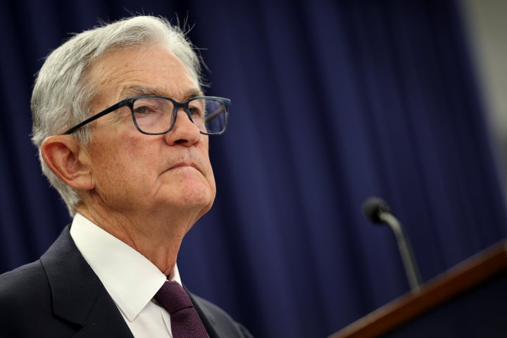 Federal Reserve Chair Jerome Powell pauses while speaking during a press conference following the Federal Open Markets Committee meeting at the Federal Reserve on Jan. 28.