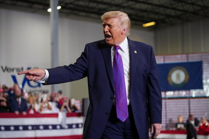 HEBRON, KENTUCKY - MARCH 11: U.S. President Donald Trump speaks on stage at Verst Logistics on March 11, 2026 in Hebron, Kentucky. (Photo by Andrew Harnik/Getty Images)