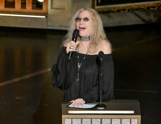 Barbra Streisand on stage at the 2026 Oscars