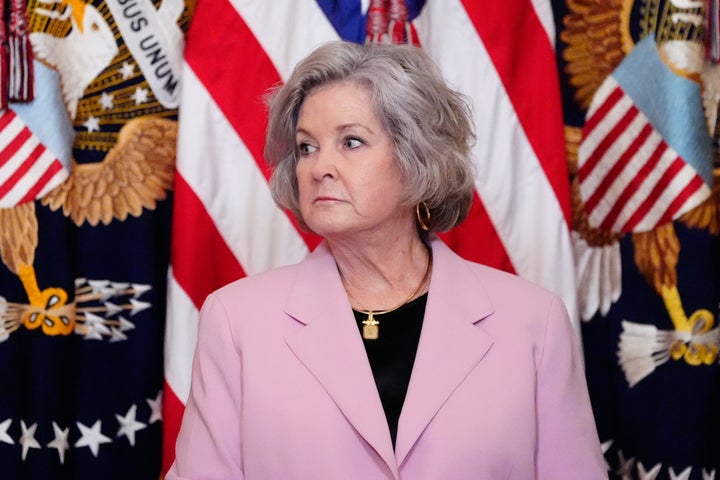White House Chief of Staff Susie Wiles attends a board meeting of the John F. Kennedy Memorial Center For The Performing Arts in the East Room of the White House on March 16.