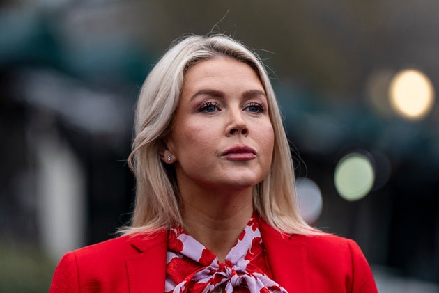 White House press secretary Karoline Leavitt speaks with reporters at the White House, Monday, March 16, 2026, in Washington.
