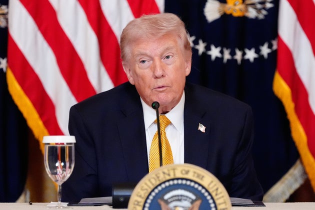 President Donald Trump speaks during a board meeting of the John F. Kennedy Memorial Center For The Performing Arts in the East Room of the White House, Monday, March 16, 2026, in Washington. 