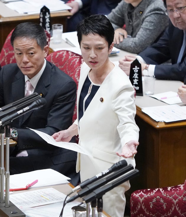 参院予算委員会で質問する立憲民主党の蓮舫氏（2026年3月16日）