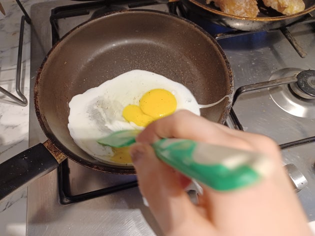 Beginning to cook the 