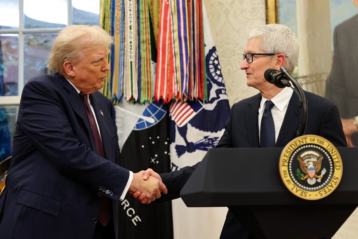"I'm very pleased that the president and the administration is accessible to talk about policy," Apple CEO Tim Cook said of President Donald Trump. 