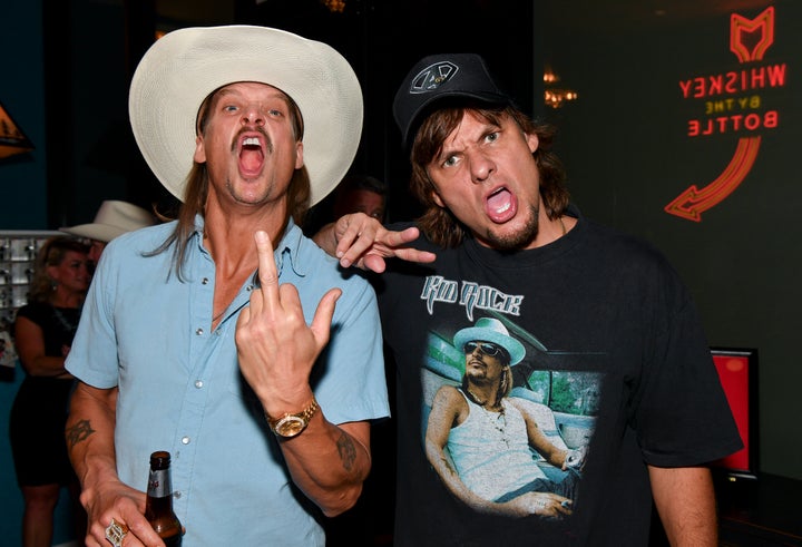Kid Rock and podcaster Theo Von at an event in Nashville, Tennessee, in 2025.