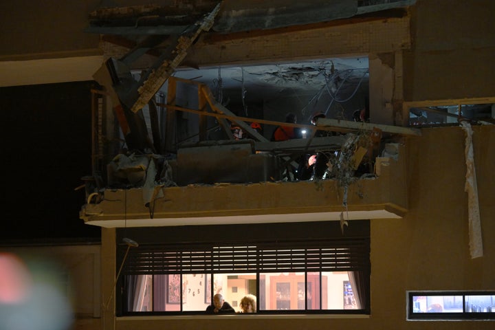 RAMAT GAN, ISRAEL – MARCH 18: Damage from a ballistic missile attack was visible on a building in the Tel Aviv suburb of Ramat Gan, Israel, where a couple in their 70s was killed on March 18, 2026, according to published reports. After the United States and Israel launched a joint attack on Iran early on February 28, Iran continued to fire waves of drones and missiles at Israel. (Photo: Alexi J. Rosenfeld/Getty Images)