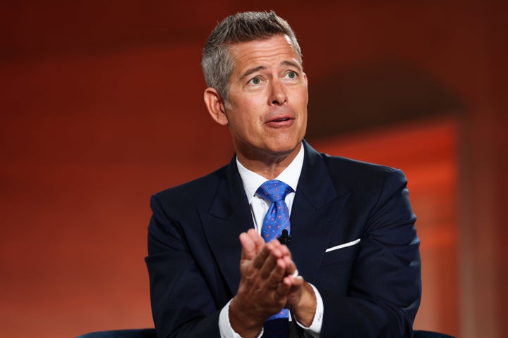  U.S. Secretary of Transportation Sean Duffy speaks during a panel at the BlackRock Infrastructure Summit on March 11, 2026 in Washington, DC. The global investment management company held the summit consisting of leaders from government, business, and labor to address expanding U.S. infrastructure. (Photo by Anna Moneymaker/Getty Images)