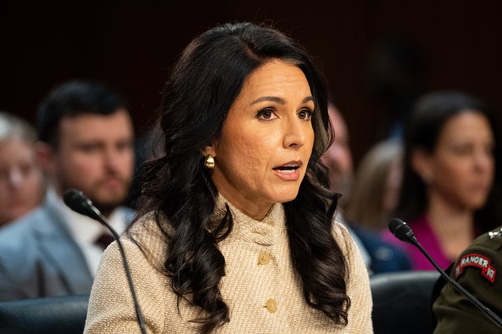 UNITED STATES - MARCH 18: Director of National Intelligence Tulsi Gabbard testifies during the Senate Select Intelligence Committee hearing on "Worldwide Threats" in the Hart Senate Office Building on Wednesday, March 18, 2026. (Bill Clark/CQ-Roll Call, Inc via Getty Images)