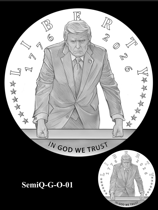 A proposed design featuring President Trump posted online by the U.S. Commission of Fine Arts.