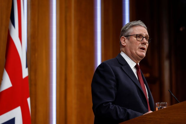 Britain's Prime Minister Keir Starmer speaks to the media at Downing Street, in London, March 16, 2026. (Brook Mitchell/Pool Photo via AP)
