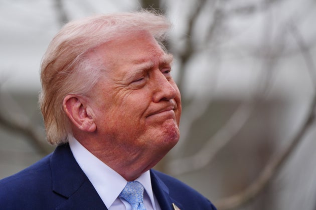 President Donald Trump speaks with reporters before departing on Marine One at the White House last Friday.