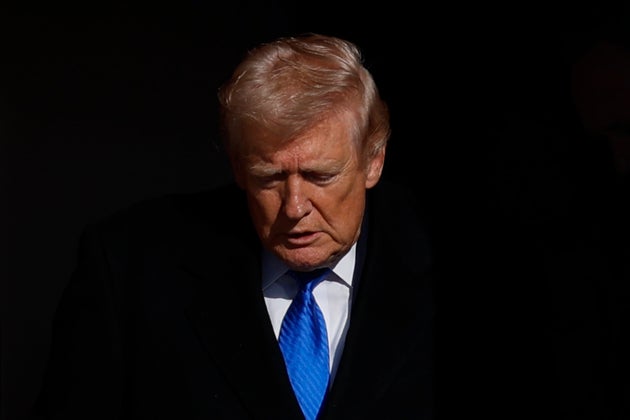 President Donald Trump disembarks Air Force One on Monday.
