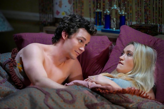 Montana Jordan and Emily Osment on the set of Georgie & Mandy's First Marriage