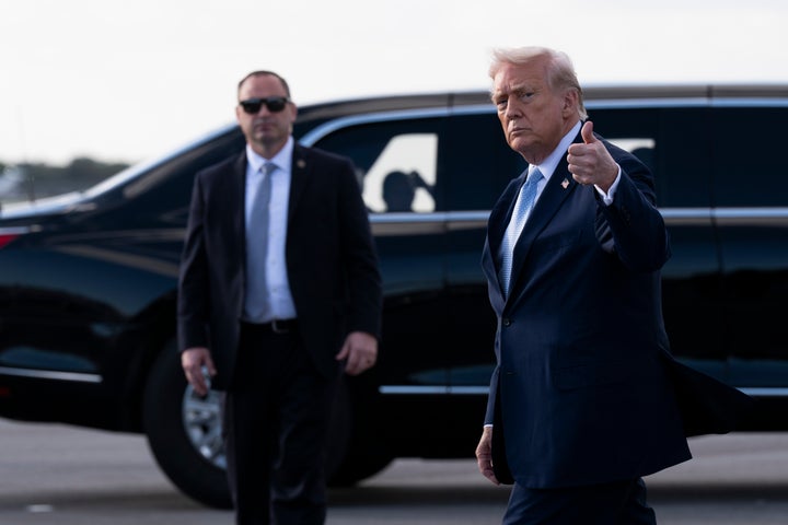 Trump just voted exactly the way he calls cheating and 1 President Donald Trump gives a thumbs up Friday after landing in Palm Beach, Florida, where early voting was taking place.