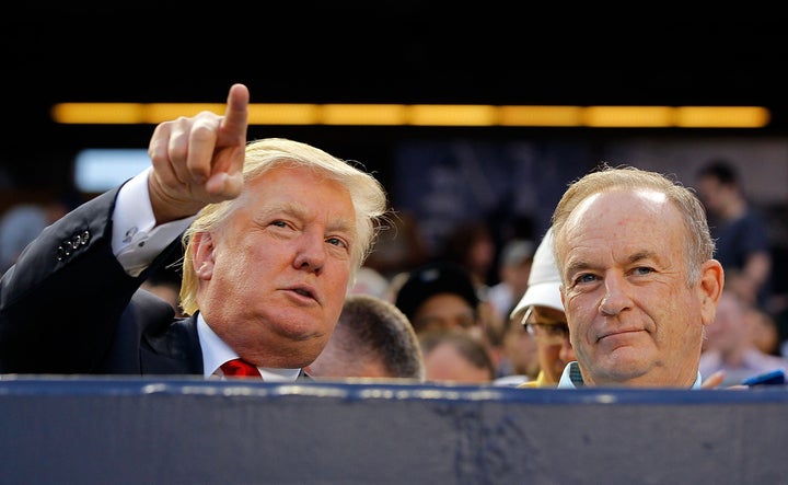 Trump and Bill O'Reilly, seen here at a 2012 New York Yankees and Baltimore Orioles game.