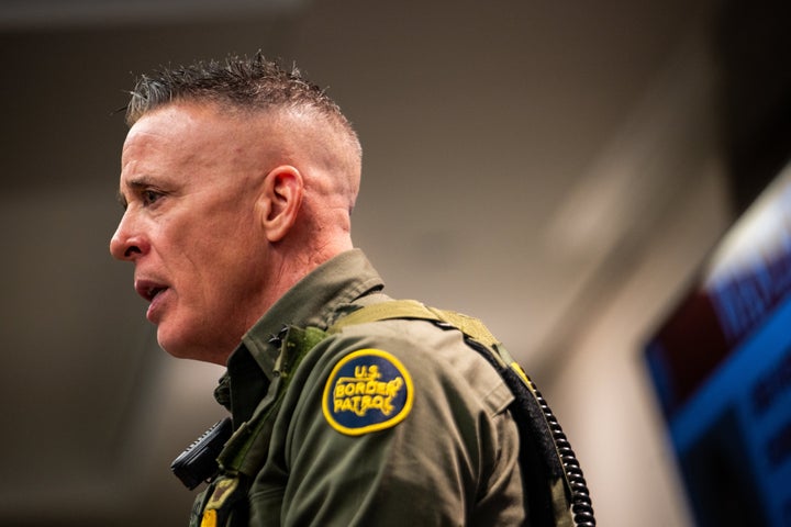 Gregory Bovino, the self-styled former “commanding general” of the U.S. Border Patrol, during a news conference in January.