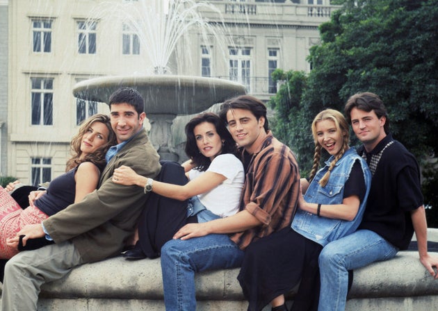 The cast of Friends pictured in the early years of the show's success