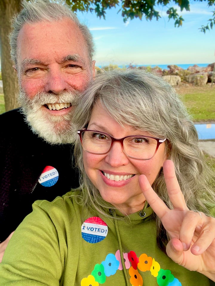 The last time the author and Rich voted together, before taking a walk at Lake Michigan.