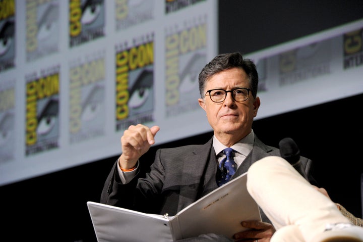 Colbert in 2022, hosting a Comic-Con panel for 