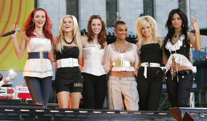 Original Pussycat dolls Carmit Bachar, Ashley Roberts, Jessica Sutta, Melody Thornton, Kimberly Wyatt and Nicole Scherzinger in 2006.