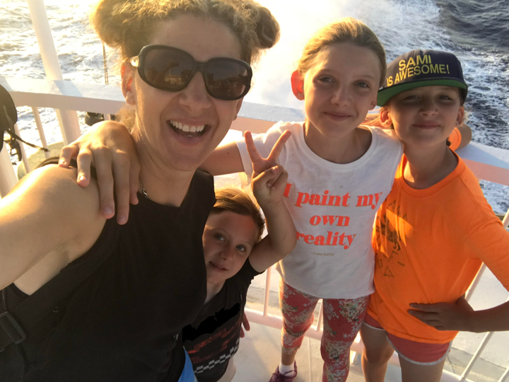 The author with her children in 2017