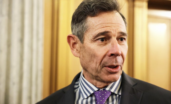 U.S. Sen. John Curtis speaks to reporters during a vote in the U.S. Capitol on March 2.