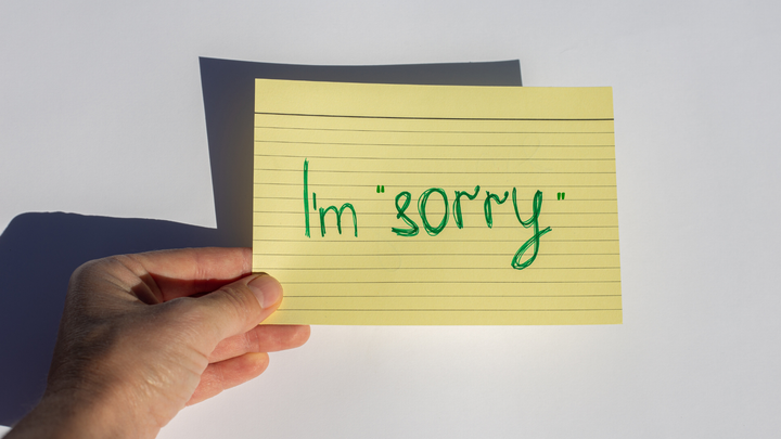 An apology may seem less authentic when the “sorry” is in quote marks.