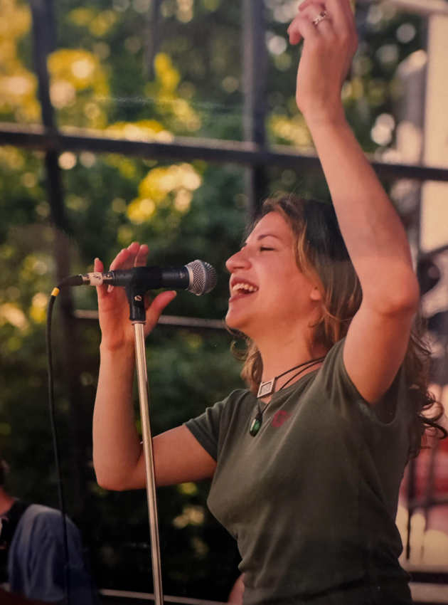 The author performing at the Chicago Music Festival in 1999.