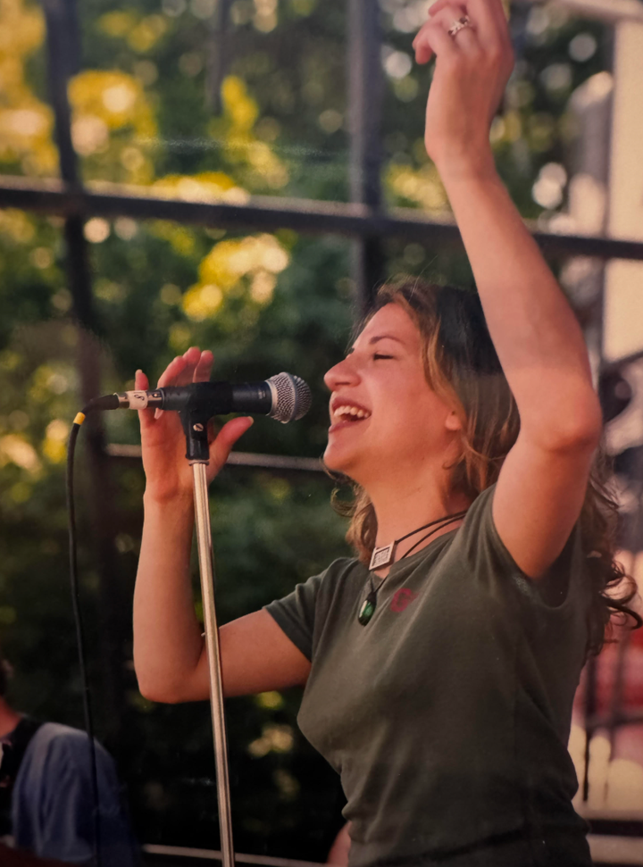 The author performing at the Chicago Music Festival in 1999.