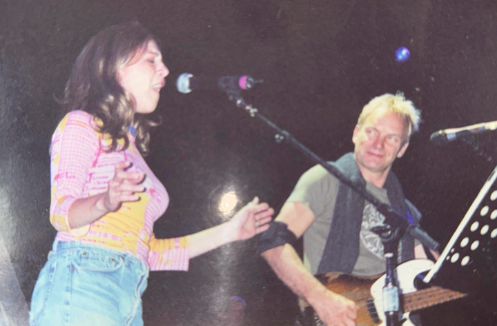The author singing with Sting in Chicago in 2000