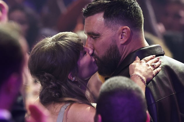 Taylor Swift and Travis Kelce at the 2026 iHeartRadio Music Awards on Thursday