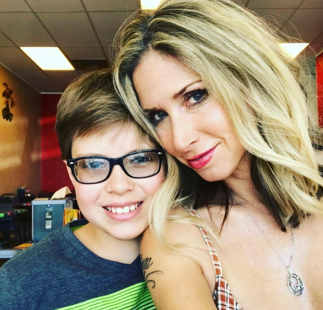 The author with her son.