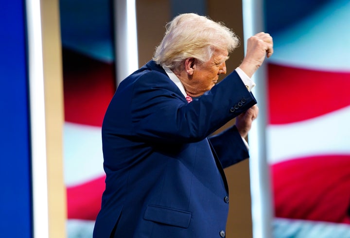 MIAMI BEACH, FLORIDA - MARCH 27: U.S. President Donald Trump dances at the FII PRIORITY Summit at the Faena Hotel on March 27, 2026 in Miami Beach, Florida. This is the second year President Trump has spoken at the Saudi-backed investment summit. (Photo by Nathan Howard/Getty Images)