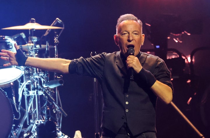 Bruce Springsteen on stage on Tuesday night in Minneapolis