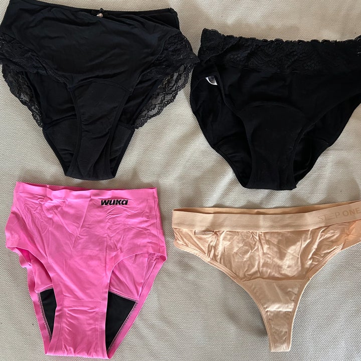 Clockwise from top left: Boux Avenue, Modibodi, WUKA, Step One.