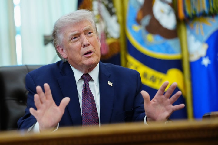 US President Donald Trump speaks during an executive order signing in the Oval Office of the White House in Washington, DC, US, on Tuesday, March 31, 2026. 