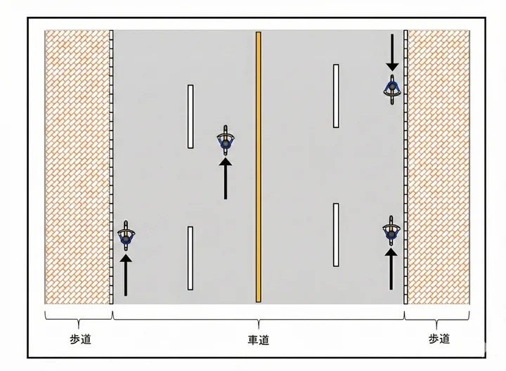 超基本！図の自転車4台、違反はどれ？道路の走り方、4月から青切符【クイズ】