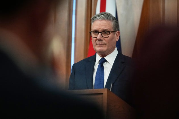 Keir Starmer speaks during a press conference in Downing Street on Wednesday.