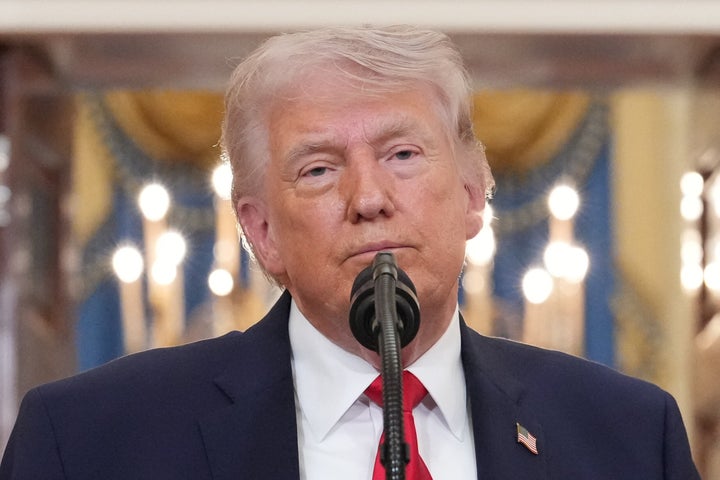 President Donald Trump speaks about the Iran war from the Cross Hall of the White House on Wednesday, April 1, 2026, in Washington.