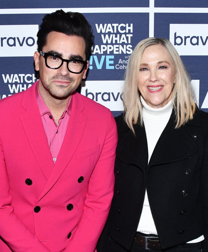 Dan Levy with his "Schitt's Creek" co-star, late actor Catherine O'Hara, in 2020. 