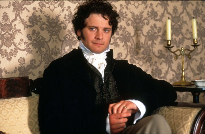 Colin Firth as Mr Darcy years before he'd play his character's namesake in Bridget Jones's Diary