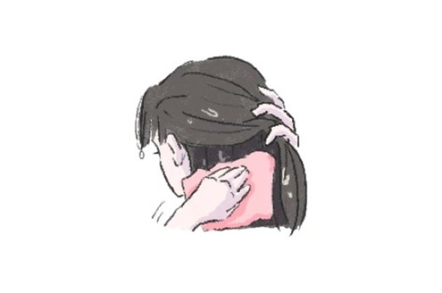 髪をめくって襟足をポンポン