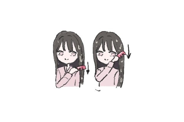中間→根元へ少しずつとかす。