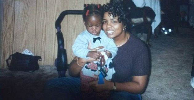 A baby picture of the author with her aunt