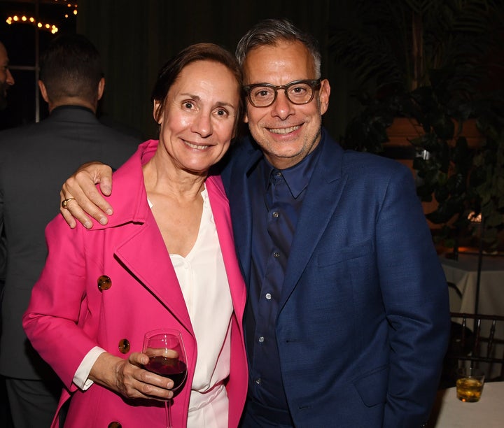 "She's like a detective, trying to find clues just within the text itself and not making any assumptions about the role," director Joe Mantello, right, says of Metcalf.