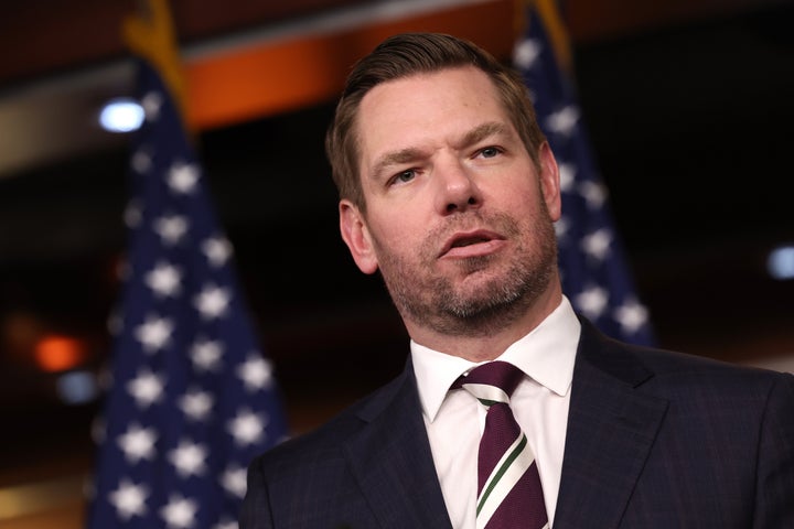 Rep. Eric Swalwell speaks at a press conference in January.