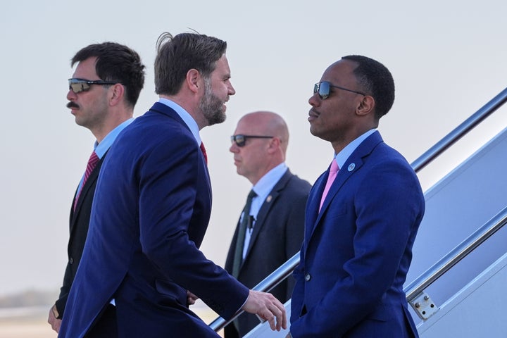 JOINT BASE ANDREWS, MD - APRIL 10: U.S. Vice President JD Vance boards Air Force Two for a departure to Pakistan on April 10, 2026 at Joint Base Andrews, Maryland. Vance is traveling to Pakistan to lead peace talks between the U.S. and Iran. (Photo by Jacquelyn Martin-Pool/Getty Images)