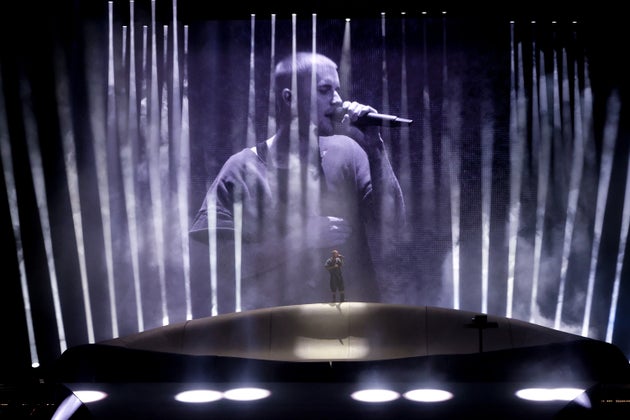 Justin Bieber performed on a predominantly bare stage at the Coachella music festival on Saturday night