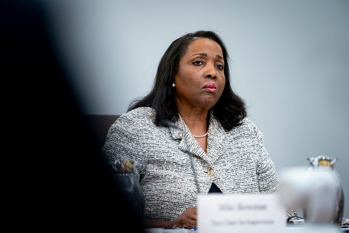 Lisa Cook, governor of the U.S. Federal Reserve, during the Federal Reserve Board open meeting on March 19 in Washington, D.C.